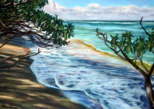 Anahola Shadows 2, Pastel artwork by Kauai artist Helen Turner