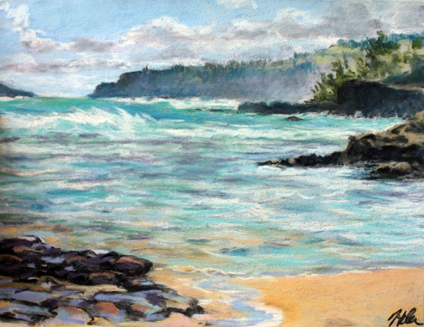 Anini Winters Day, Pastel artwork by Kauai artist Helen Turner