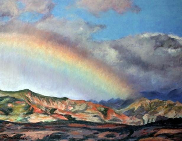 Anuenue Canyon, Pastel artwork by Kauai artist Helen Turner