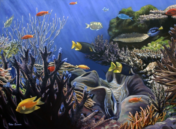 Aquaria , Oil artwork by Kauai artist Helen Turner