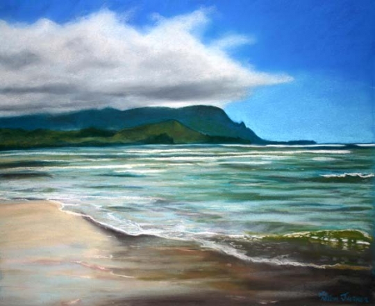 Bali Hai, pastel artwork by Kauai artist Helen Turner