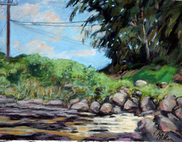Bend in the Road, Anini, Pastel artwork by Kauai artist Helen Turner