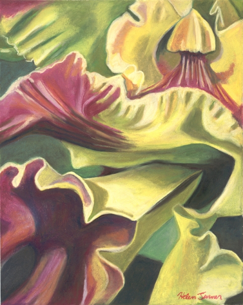 Blooming Again 2, pastel artwork by Kauai artist Helen Turner
