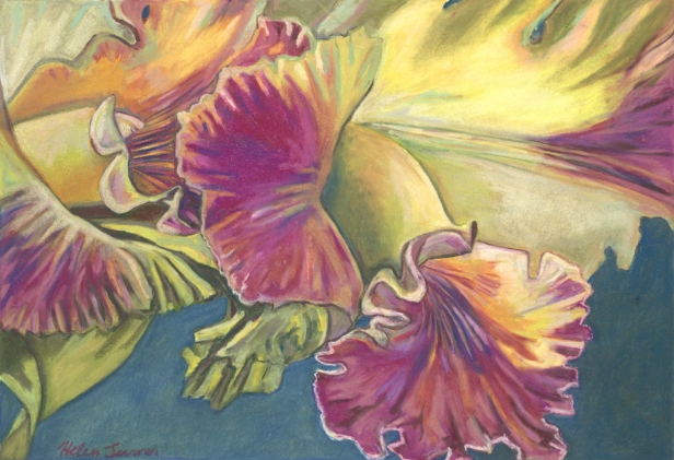 Blooming Again, pastel artwork by Kauai artist Helen Turner