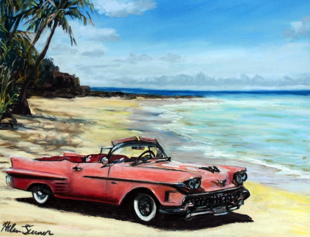 Cadillac Dreams, pastel artwork by Kauai artist Helen Turner
