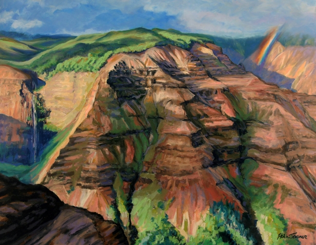 Canyon Drapery, Pastel artwork by Kauai artist Helen Turner