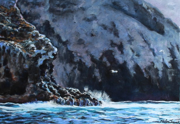 Cruising the Cliffs, Pastel artwork by Kauai artist Helen Turner