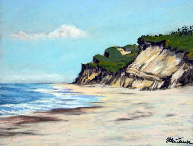 Ditch Plains, Montauk, Pastel artwork by Kauai artist Helen Turner