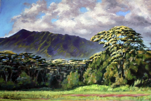 Edge of the Reservoir, Pastel artwork by Kauai artist Helen Turner