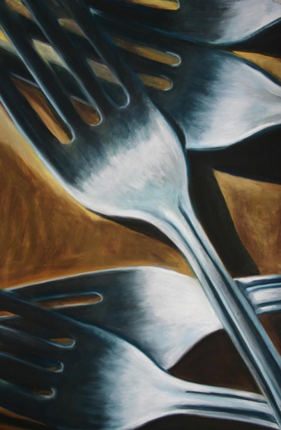 Fork You, Pastel artwork by Kauai artist Helen Turner