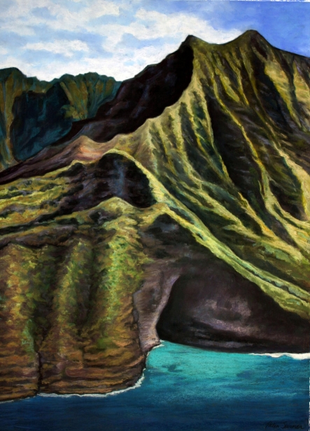 Green Dreams, Pastel artwork by Kauai artist Helen Turner