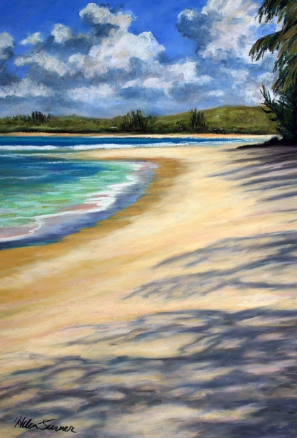 Haena Shadows, Pastel artwork by Kauai artist Helen Turner