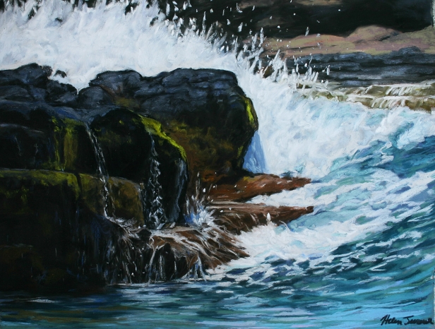 Incoming Tide, Pastel artwork by Kauai artist Helen Turner