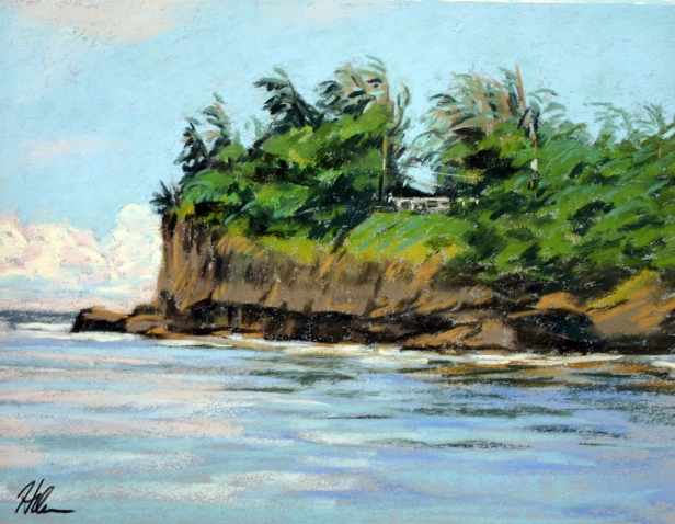 Kalihiwai 2, Pastel artwork by Kauai artist Helen Turner