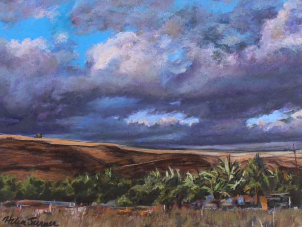 Kekaha Banana Patch, Pastel artwork by Kauai artist Helen Turner