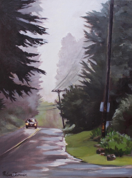 Kokee Rain, Oil artwork by Kauai artist Helen Turner