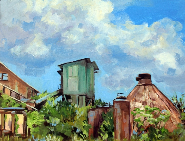 Koloa Mill, Oil artwork by Kauai artist Helen Turner