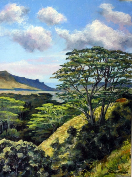 Kuilau Trail, Pastel artwork by Kauai artist Helen Turner