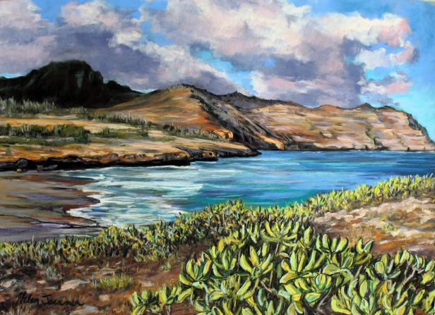 Last Beach South, Pastel artwork by Kauai artist Helen Turner