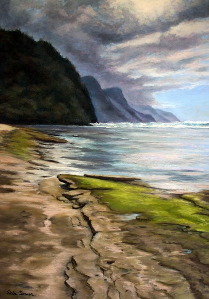 Layers of Ke'e, Pastel artwork by Kauai artist Helen Turner