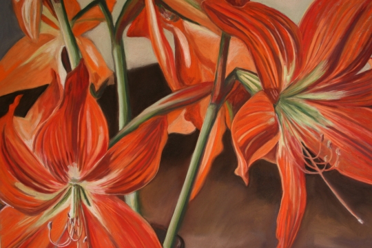 Lilies, Pastel artwork by Kauai artist Helen Turner