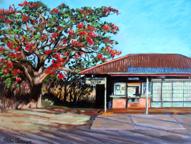 Makaweli Post Office, Pastel artwork by Kauai artist Helen Turner