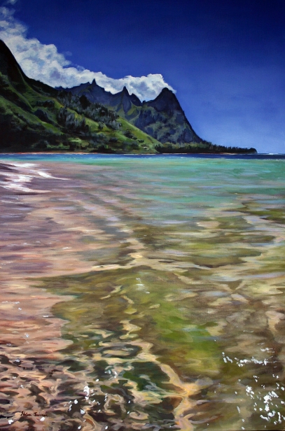 Makua Summer, Oil artwork by Kauai artist Helen Turner