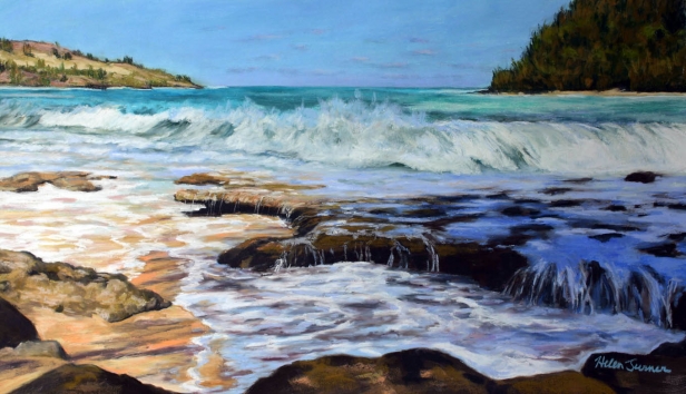 Moloa'a Blues, pastel artwork by Kauai artist Helen Turner