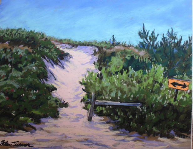 Montauk Beach Path, Pastel artwork by Kauai artist Helen Turner