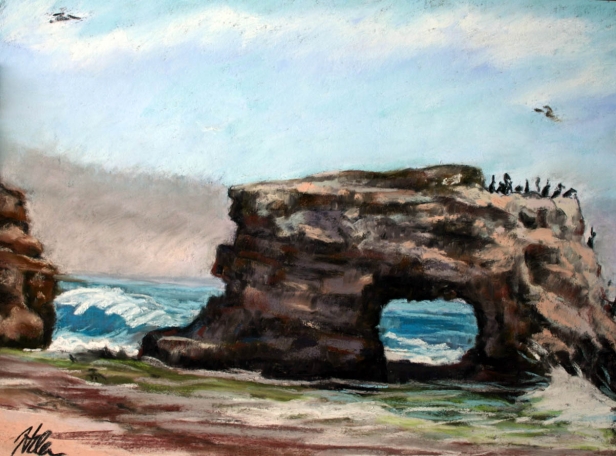 Natural Bridges, Pastel artwork by Kauai artist Helen Turner