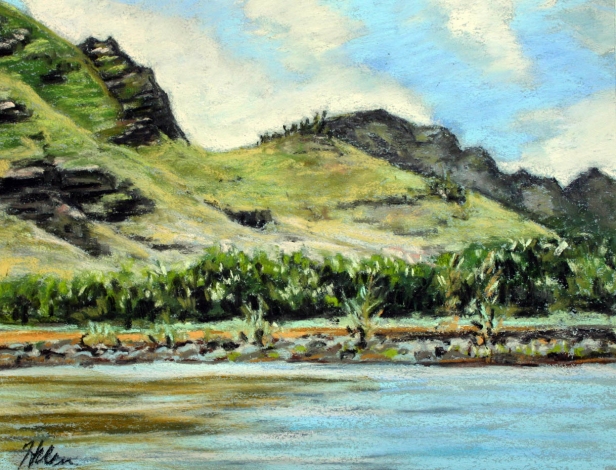 Nawiliwili, Pastel artwork by Kauai artist Helen Turner