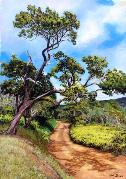 Ohia, Pastel painting by Kauai artist Helen Turner