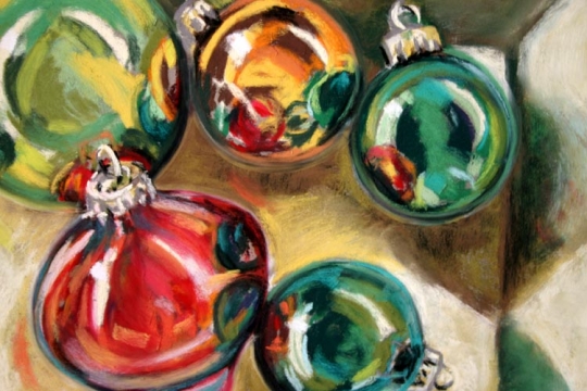 Ornaments 2, Pastel artwork by Kauai artist Helen Turner
