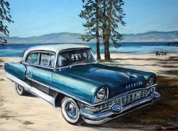 Packard at Tahoe, Pastel artwork by Kauai artist Helen Turner