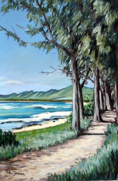 Path Through the Trees, Pastel artwork by Kauai artist Helen Turner
