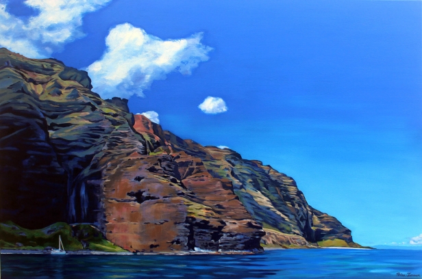 Perfect Spot, Oil artwork by Kauai artist Helen Turner