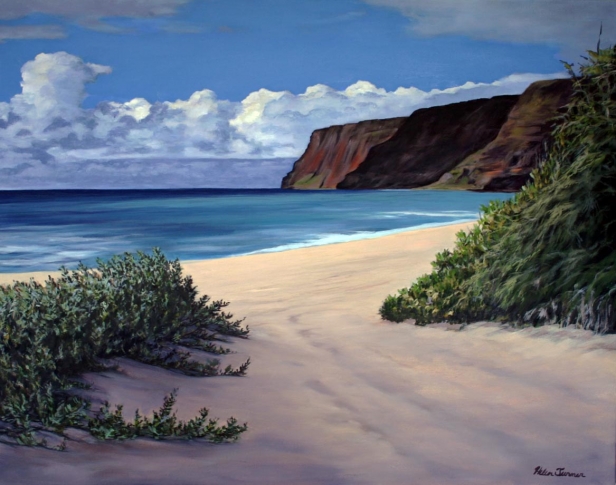 Polihale Days, Pastel artwork by Kauai artist Helen Turner