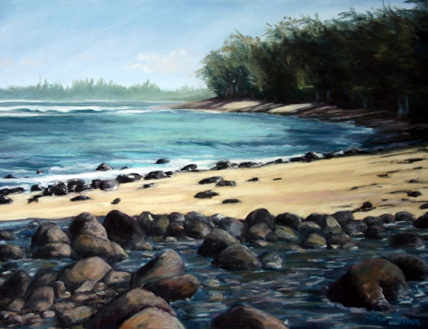 River's End, Haena, Pastel artwork by Kauai artist Helen Turner