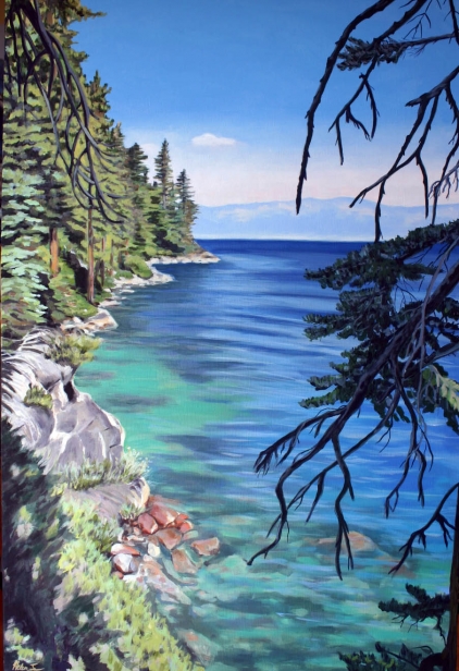 Rubicon Trail looking north, Oil artwork by Kauai artist Helen Turner