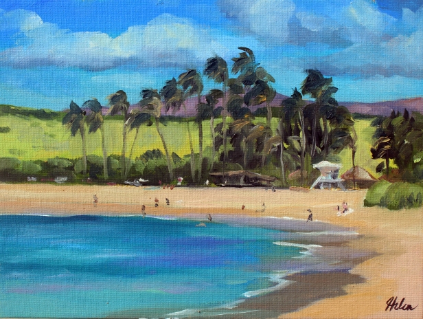 Salt Pond Monday, Oil artwork by Kauai artist Helen Turner