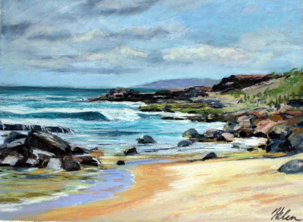 Salt Pond Noon, pastel artwork by Kauai artist Helen Turner