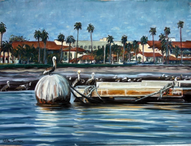 Santa Barbara by Boat, Pastel artwork by Kauai artist Helen Turner