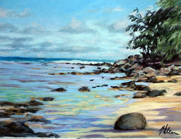 Secret Spot, pastel artwork by Kauai artist Helen Turner