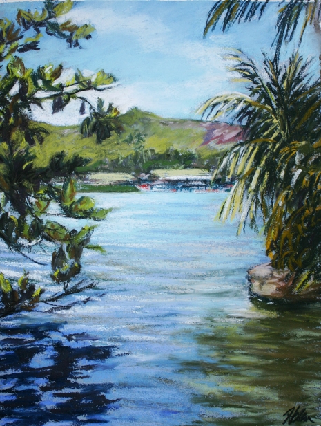 Smith's River, Pastel artwork by Kauai artist Helen Turner