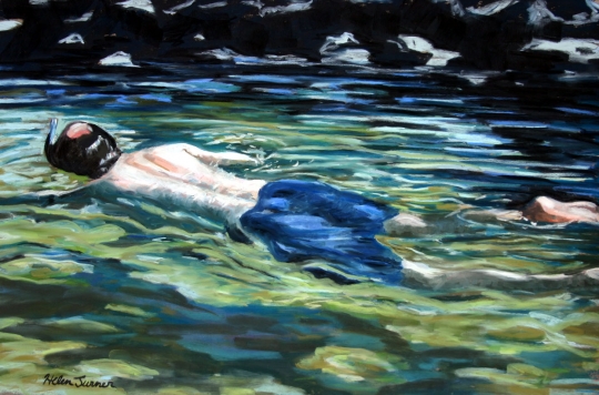 Snorkel, Pastel artwork by Kauai artist Helen Turner