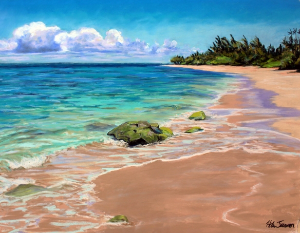 Summer Beaches, Pastel artwork by Kauai artist Helen Turner