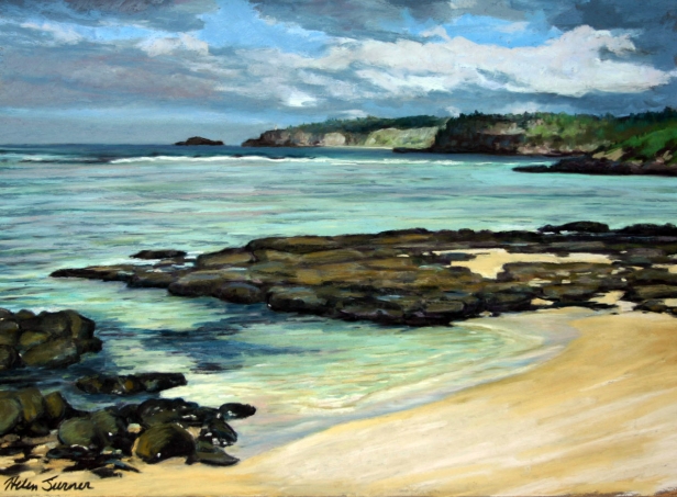 Sunny Cove, Pastel artwork by Kauai artist Helen Turner