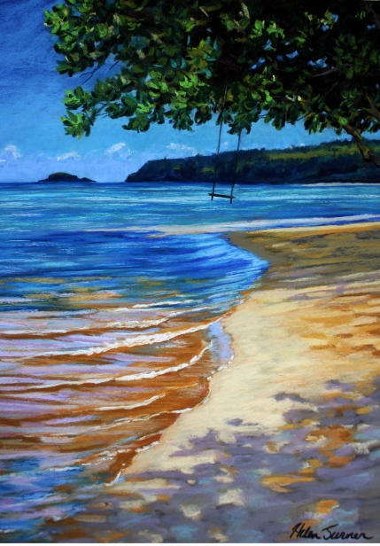 Swing in the Wind, Pastel artwork by Kauai artist Helen Turner