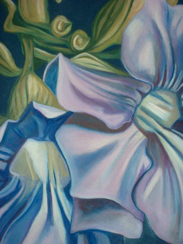 Thunbergia, pastel artwork by Kauai artist Helen Turner
