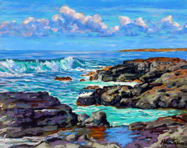 Tides and Pools, Pastel artwork by Kauai artist Helen Turner